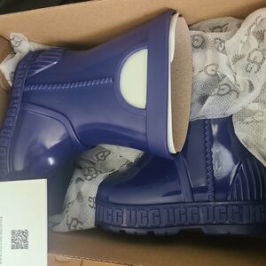 UGG Kids Blue Rain Boots SIZE 6